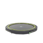 EXIT Toys Silhouette Ground Sports Trampoline - 3,0 m - Inground ronde trampoline voor buiten, vanaf 14 jaar, inclusief voetenveiligheidssysteem, gemakkelijke toegang, grote springkracht, zwart