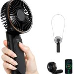 Handheld Fan, Draagbare ventilator met 4000 mAh, Handventilator met LED-display, 180° verstelbare oplaadbare ventilator, 6 snelheden, kantoor, slaapkamer, buiten