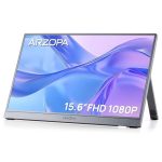 ARZOPA 15,6" Draagbare Monitor A1 FHD 1080P IPS, HDR, Ultradun Draagbaar Scherm in Grijs – Tweede Scherm voor Laptop, Mac, PC, Xbox, Switch, PS5 - A1 Grijs