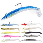 Beste kunstaas voor zeebaars HOTUT Spinning Visaas, Set van 10 rubberen vissen, Zachte vissen aas met lood hoofd Jigs haak, kunstaas voor Zeebaars, Shad, Snoek, Forel, Kunstaas voor snoek, Vistuig voor Zoutwater & Zoetwater