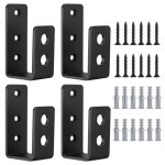 Beste veiligheidsbeugels 4 stuks U-vormige deur barricade veiligheidsbeugels, past op 2 x 4 hout | Deurversterkingsklemmen met schroeven voor schuur, schuur, garage en huispoortbeveiliging