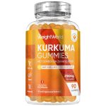 Kurkuma gummies - 2100 mg - Met Gember en Zwarte Peper - 90 vegan gummies voor 3 maanden voorraad - Vrij van GMO's en Gelatine - Natuurlijke citroensmaak - Van WeightWorld