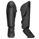 Beast Rage Muay Thai Scheenbeschermers voor MMA, Kickboksen, Vechtsport-Duurzame scheenbeschermers met wreefbescherming, verstelbaar, goede pasvorm, (Black, S/M)