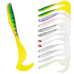 Beste kunstaas snoekbaars HOTUT 12-delig Zacht Kunstaas voor Snoekbaars en Snoek - Boot Tail Shad Soft Lures, Roofvis Aas voor Zoetwater Vissen