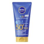 Beste zonnebrand kind NIVEA SUN Kids Protect & Hydrate To Go Pocket Size Zonnebrand Melk - SPF 50+ - Zeer Waterbestendig - Mini Zonnebrandcreme - 50 ml