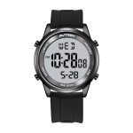 AVTREK Ultradun horloge voor heren, digitaal, waterdicht, sporthorloge met stopwatch, countdown, alarm, led-achtergrondverlichting, uurgong, herenhorloge, digitaal horloge voor mannen, zwart en zwart