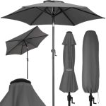 KINGSLEEVE® Parasol 200cm UV-bescherming 80+ Beschermhoes Slinger Kantelbaar Rond Balkon Terras Tuin Tuinparasol Marktparasol Antraciet