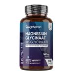 Beste magnesium supplement Magnesium Bisglycinaat (Glycinaat) capsules - 1422 mg - Levert 200 mg Elementair Magnesium - Met Vitamine B6-180 capsules voor 3 maanden voorraad - Gemaakt in de EU - Vegan - Van WeightWorld