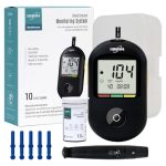 Beste glucosemeter EUROPAPA® Bloedglucosemeter met 10 Bloedsuikerteststrips en 10 Bloedlancetten en Prikpen, Bloedglucosemeetsysteem, Diabetesset Mg/Dl (Zwart)