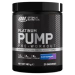Beste Pre workout zonder cafeine Optimum Nutrition ON Platinum PUMP Pre-Workout, Intens Cafeïnevrij Pre-Workout Voedingssupplement met Fruitflow, Beta-Alanine, L-Arginine, L-Citrulline, Blauwe Framboossmaak, 20 porties, 380 g