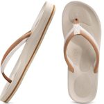 Beste orthopedische slippers COFACE Teenslippers voor dames, zomer, flipflops, comfortabele orthopedische plateaupantoffels, sandalen, bad, Wit valt klein formaat omhoog gaan, 42 EU