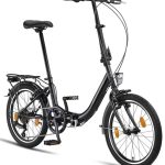 Beste urban e bike Chillaxx Bike URBAN 20 inch vouwfiets, klapwiel, 6 versnellingen, licht, Quick-Fold-systeem, lichtgewicht klapfiets, bagagedrager (Zwart)