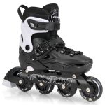 PIPIZHU Inline skates - inline skates voor kinderen/jongeren en volwassenen | rolschaatsen tot 4 maten verstelbaar | ideaal voor vrije tijd, sport en spel, zwart (L)