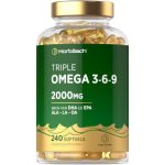 Triple Omega 3-6-9 2000 mg | 120 Softgels | Bron van DHA & EPA | Hooggedoseerd Supplement | van Visolie en Lijnzaadolie | van Horbaach