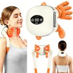 YGVQN Nekmassageapparaat 4D Draadloos, Massager voor Nek en Schouders met Warmte, 3 Intensiteiten & 2 Warmteniveaus, Verlichting van Spierpijn, USB-C Oplaadbaar, Cadeau voor Mannen & Vrouwen