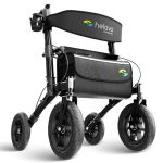 Beste Rollator met luchtbanden HELAVO Rollator voor buiten met luchtbanden - opvouwbare aluminium rollator voor buiten met zitje - maximale mobiliteit en comfort voor buiten