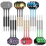 Beste dartpijlen CyeeLife Dartpijlen met metalen punt, 18 stuks professionele steeldarts, stalen dartset met schacht en flights, voor beginners en hobbyisten