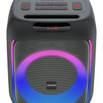 Kenwood Party-luidspreker AS-P200BT - draagbare partyluidspreker met 50 W RMS uitgangsvermogen, dynamische lichtshow, 10 uur batterijduur, Bluetooth, TWS, USB, SD, AUX, microfooningang, zwart
