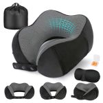 Beste nekkussen vliegtuig Cirorld Reiskussen voor Vliegtuig, Nek Kussen voor Reizen, Traagschuim Reiskussen voor Volwassenen, Verstelbaar & Compact Vluchtkussen, Ergonomisch Nek Kussen, Met Oordopjes, Oogmasker, Draagtas