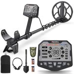 Metaaldetector voor volwassenen en kinderen, professionele all-terrain metaaldetector, 5 detectiemodi, IP68 waterdichte spoel, verstelbare hoogte, complete uitrusting (oordopjes, schep, rugzak)