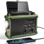 Beste zwengelradio Zwengelradio AM/FM, Solar Noodradio met Wereldontvanger, 12000 mAh Oplaadbare Powerbank, IPX6, USB/Type-C Mobiele Telefoonoplader, Draagbare Radio met Draagriem voor Outdoor