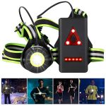 West Biking Hardlooplicht, USB-oplaadbare borstlamp, 90° verstelbare stralingshoek, 500 lumen, waterdichte lamp voor hardlopen met reflecterende banden voor hardlopers, joggen, kamperen