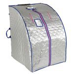 Infrarodsauna, Sauna Draagbare Verwarming, Infrarood Sauna Box, Thuis Sauna, Draagbare Thuis SPA, Instelbare Temperatuur, Afstandsbediening, Opvouwbare Stoel, Verwarming Voet Pad, Gewichtsverlies Persoonlijke SPA (zilver)
