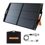 Beste draagbare zonnepanelen FlexSolar 100W Draagbaar Zonnepaneel opvouwbare set met 20-28 V DC-aansluiting voor krachtcentrales Jackery/Rockpals, draagbaar, met USB-A USB-C QC 3.0 voor noodgevallen buiten, camping, bestelwagen