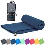 Beste reishanddoek Microvezel handdoeken - compact, ultralicht & sneldrogend - Microvezel handdoek - de perfecte sporthanddoek, strandlaken en reishanddoek (70x140cm - 1 stuk, Marineblauw)