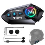 Beste headset motorhelm Motorhelm Bluetooth 5.4 headset motorhelm Bluetooth headset met dual-chip voor audio-multitasking helm intercominstallatie hoofdtelefoon communicatiesysteem voor 2 bestuurders met 500 m compatibel