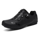 Hixingo Fietsschoenen voor heren, straat- en bergschoenen, rubberen zool, fietsschoenen, zonder vergrendeling, 36-47 EU, Zwart, 44 EU