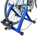 Beste indoor fietstrainer Relaxdays hometrainer, met 6 versnellingen, voor 26-28 inch, draaglast van max. 120 kg, fietstrainer thuis, blauw