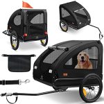 Beste hondenfietskar KESSER® Boxer 2in1 Hondenbuggy, aanhanger voor fiets Fietskar voor honden, afmeting inhoud 250L incl. vaandel en tas 600D Oxford canvas inklapbaar SmartSpace Concept max. belastbaarheid 45kg Zwart