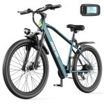 Beste elektrische vouwfiets 24 inch Aairsk Elektrische fiets met 42 V 10 Ah / 13 Ah 546 Wh accu, 25 km/u en 100 km bereik, 250 W elektrische fiets voor volwassenen, met 21 versnellingen, e-bike voor Urban Touring (24 inch GT300, blauw)