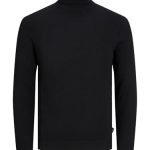 JACK & JONES heren Pullover trui Jjeemil Knit Roll Neck Noos, Zwart, L