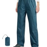 33,000ft Regenbroek voor dames, waterdichte fiets overtrekbroek, reflecterend, winddicht, lichte outdoorbroek voor golf, wandelen, vissen, Donker cyaan, 40