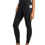 Colorfulkoala Dames Legging 7/8 met Zakken Sportlegging Hoge Taille Buikcontrole Yogabroek Trainingsbroek Joggingbroek, Zwart, M