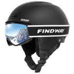 Findway Skihelm met brillenset, verstelbare wintersporthelm met beschermende bril voor volwassenen, winddichte sneeuwuitrusting voor heren en dames en jongeren