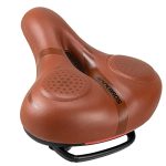 Beste zadel trekkingfiets ROCKBROS Fietszadel voor dames en heren met traagschuim, comfortabel en drukontlastend, voor MTB, stadsfiets en trekkingfiets, bruin, 25 × 22 cm