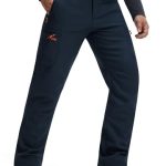 Libin Sneeuwbroek heren softshell trekking waterdicht winter wandelen broek zak met ritssluiting, Navy Blauw, XL