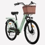 Beste woon werk fiets 26" Elektrische Fiets, Volwassenen Elektrische Fietsen, City Electric Bike, Met Mand En Bagagerek Voor Dagelijks Woon-Werkverkeer & Inkoop in Supermarkt, batterij 48V 499Wh Bereik 80-100km (Groente)