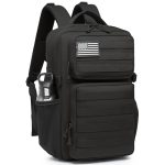 Militaire Tactische Rugzak Voor Mannen Waterdichte Dagrugzak 3 Dagen Assault Pack Molle Tas Met Water Fles Houder, Zwart, 25L