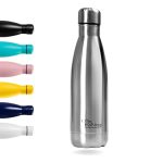 Beste waterfles RVS Roestvrijstalen Waterfles 500 ml - Otto Koning - Dubbelwandige Vacuüm Geïsoleerde Waterfles. Houdt koude dranken 24 uur en warme dranken 12 uur. Lekvrije Thermosfles BPA Vrij (Zilver, 500ML)