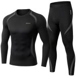 Beste thermokleding Thermo-ondergoed voor heren ski-ondergoed winter thermo-ondergoed warm zacht ademend thermo-onderhemd thermische onderbroek voor heren grijs M