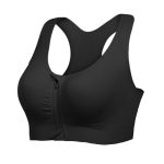 Beste sport bh grote maten Lemef Voorkant Rits Sport BH's Hoge Impack Post Op Compressie Bras voor Vrouwen Post Chirurgie Draadloze Racerback Yoga BH, Zwart, M
