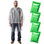 Regenponcho Waterdicht Volwassenen - Festivalponcho - Waterdichte poncho met mouwen - Wegwerpponcho Helder met capuchon - Noodponcho voor wandelen, fietsen, kamperen, concerten - Poncho 4 stuks