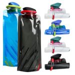 Beste drinkfles wandelen UTEFIF 6 stuks opvouwbare drinkfles, 700 ml, opvouwbare fles voor wandelen, avontuur, reizen, herbruikbare drinkfles
