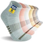 Beste wandelsokken dames Niofind Merino wandelsokken voor dames en heren, ademend, quarter sneakersokken, wollen sokken, gevoerde loopsokken, korte sportsokken voor dagelijks gebruik, sport, outdoor, 6 paar