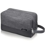 Beste toilettas heren WANDF Toiletietas voor mannen hangend doppet waterbestendige scheerzak kleine toilettas voor reizen(A-Denim grijs)