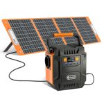 FlashFish Draagbaar powerstation met zonnepaneel, 200 W, 172,8 Wh